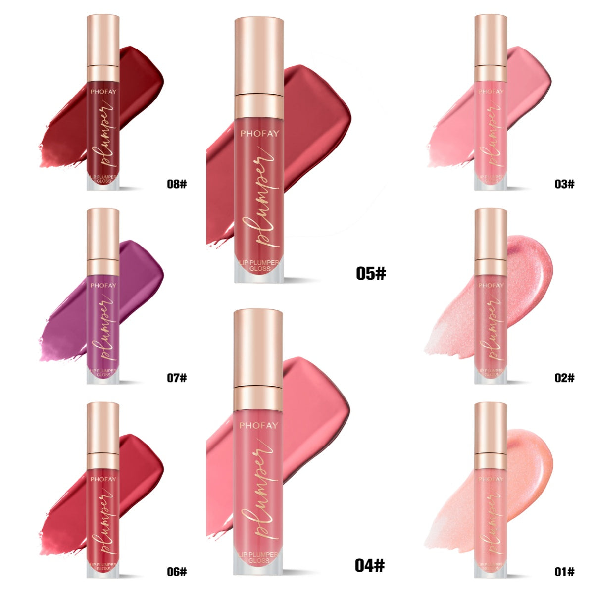 PHOFAY Shiny Lip Plumper Gloss by LadyShow.Store