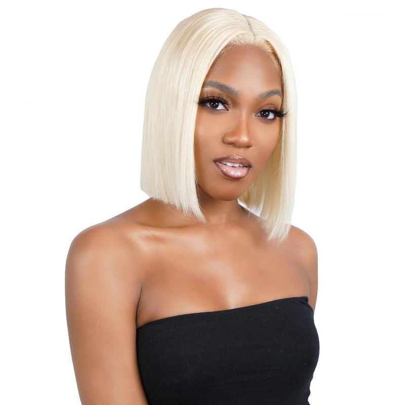 Blonde Straight 13x4 Transparent Lace 100% Human Hair Bob Wig by Private Label