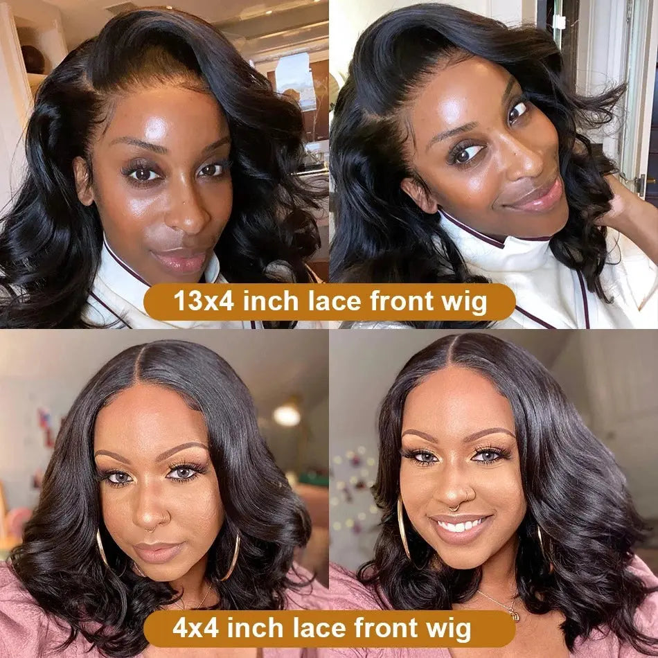 13x6 Lace Front Curly Bob Wig with Bangs | Black Cosplay Wig | Heat Resistant Synthetic Hair by Luxegan