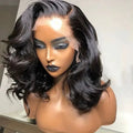 13x6 Lace Front Curly Bob Wig with Bangs | Black Cosplay Wig | Heat Resistant Synthetic Hair by Luxegan