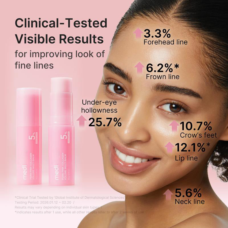 PDRN Pink Collagen Volume Multi Balm | All In One Volufiline, PDRN, NAD Stick for Youthful-Looking, Helping Look of Fine Lines, Firming Care, Anti-Aging Care | For Under-Eyes, Neck, Forehead, Smile Lines, Lip Care | Korean Skincare by Shop - Keshtay L.C.