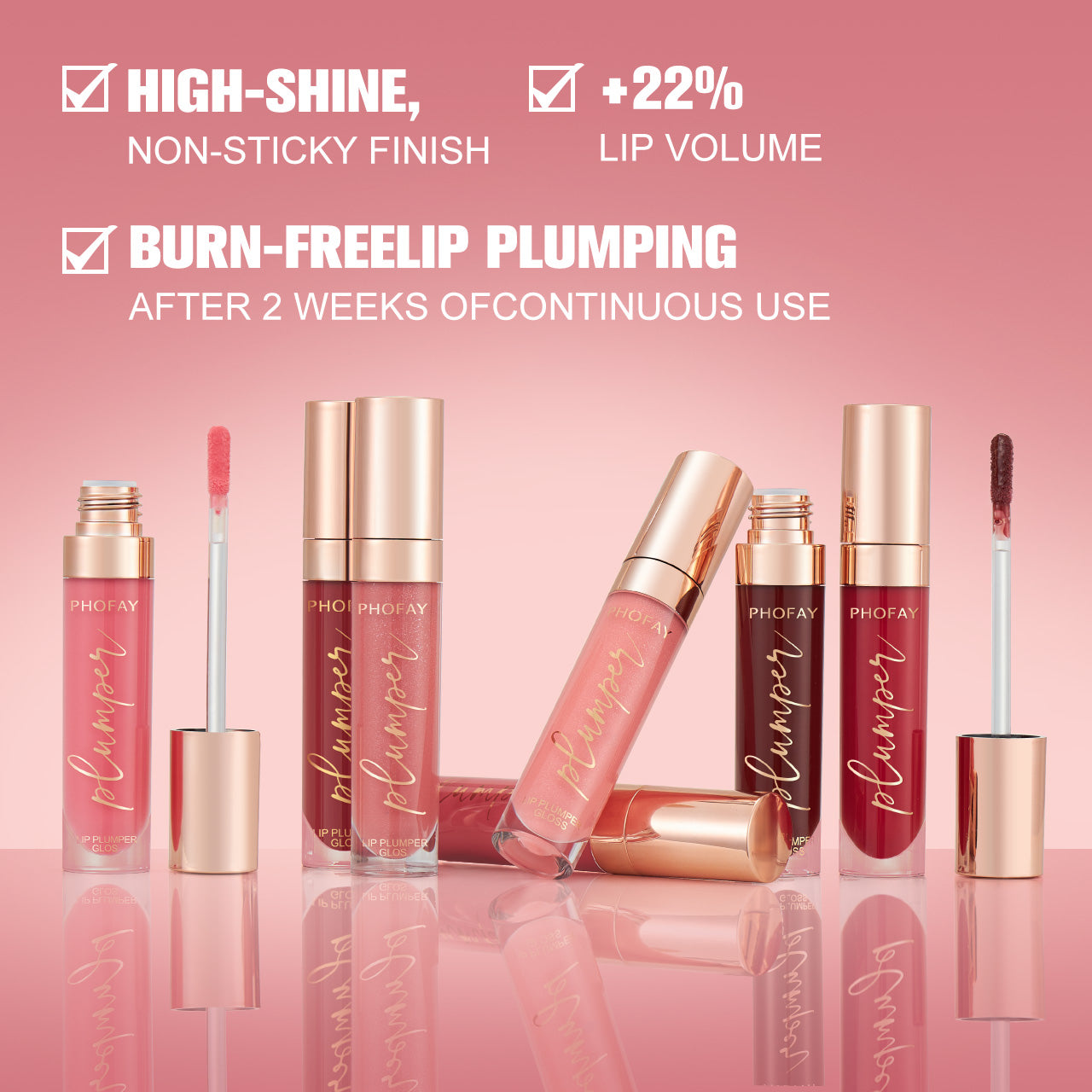 PHOFAY Shiny Lip Plumper Gloss by LadyShow.Store