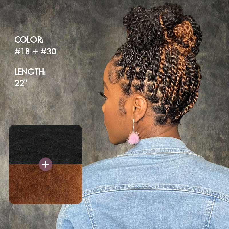 Afro Kinky Bulk Braiding Hair Extensions | 100% Human Hair | Lightweight & Natural Colors | 50g/Pack by Luxegan