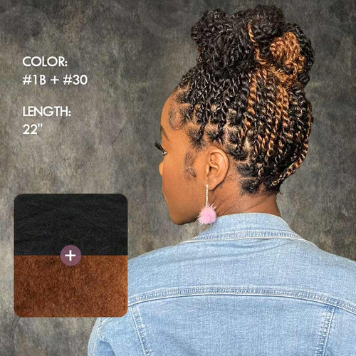 Afro Kinky Bulk Braiding Hair Extensions | 100% Human Hair | Lightweight & Natural Colors | 50g/Pack by Luxegan