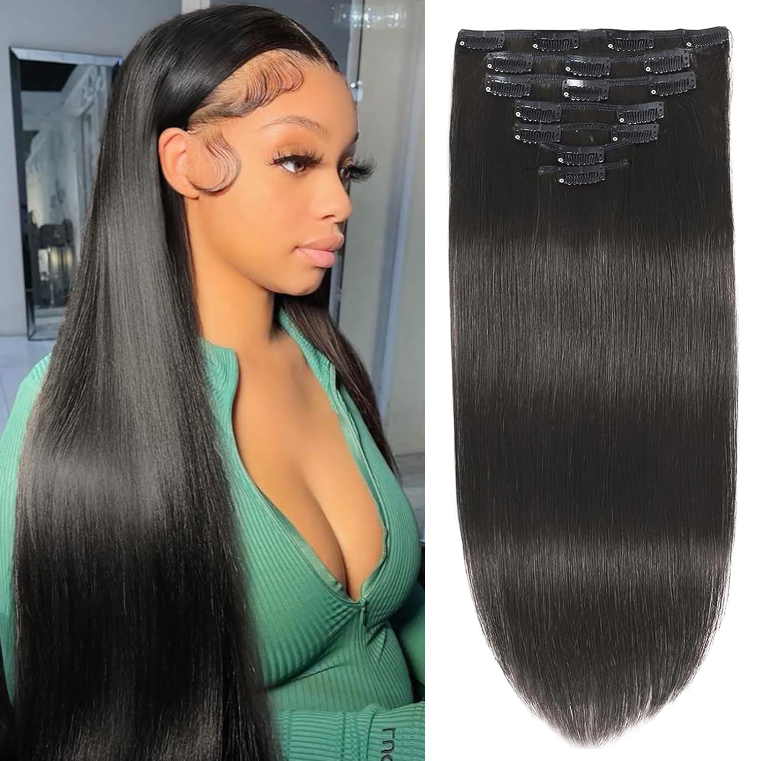 VIP Clip Extensions / Silky Straight - 18" (140 g ) ClipeX System by VIP Extensions