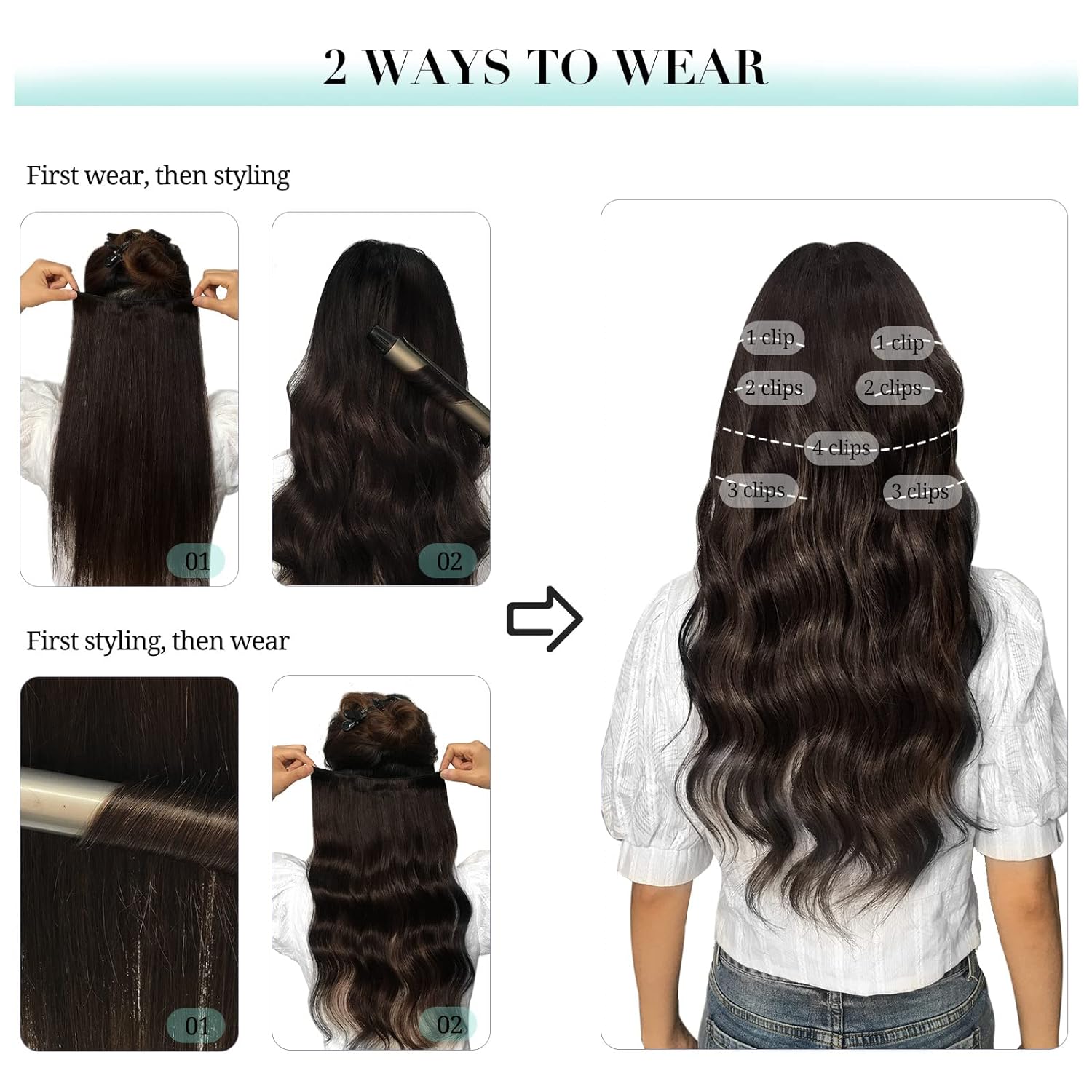 VIP Clip Extensions / Silky Straight - 18" (140 g ) ClipeX System by VIP Extensions