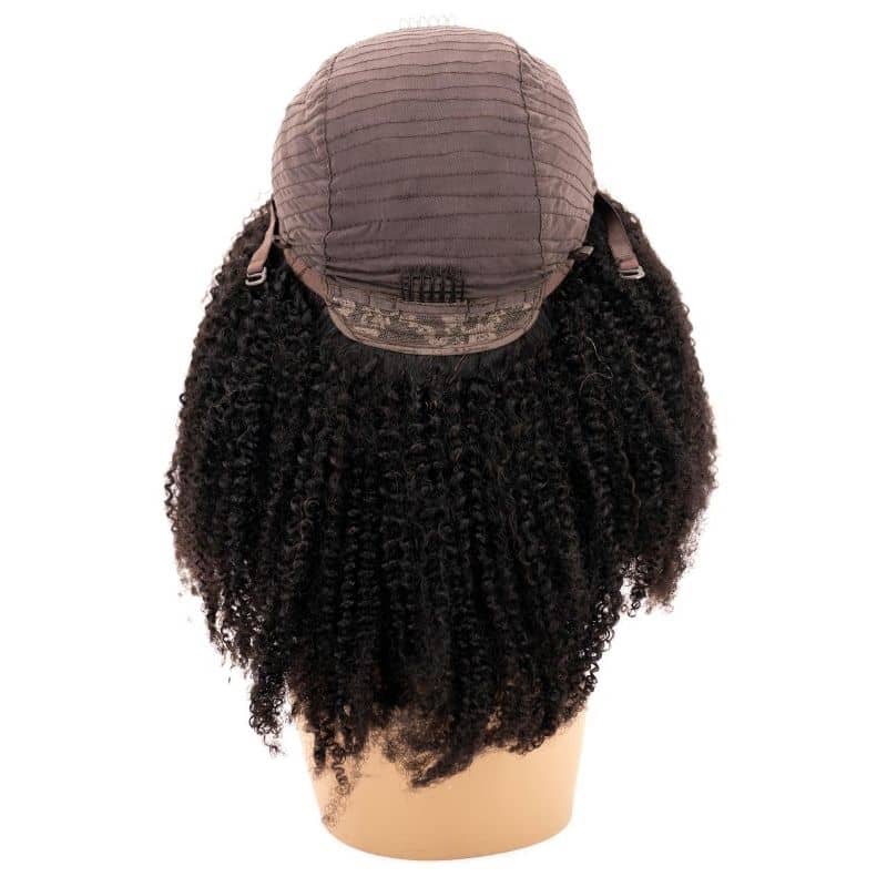 Afro Kinky Curly 4x4 Transparent Lace 100% Human Hair Closure Wig by Private Label