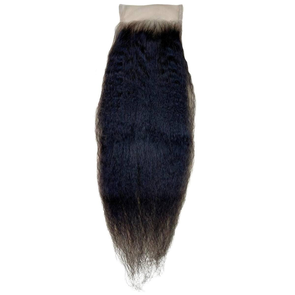 Kinky Straight 4x4 Transparent Lace Human Hair Closure by Private Label