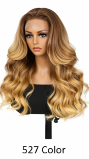 Ombre Frost Brown Wear and Go 24' Glueless Lace Front Wig Body Wave Brazilian Human Hair by Zernabella
