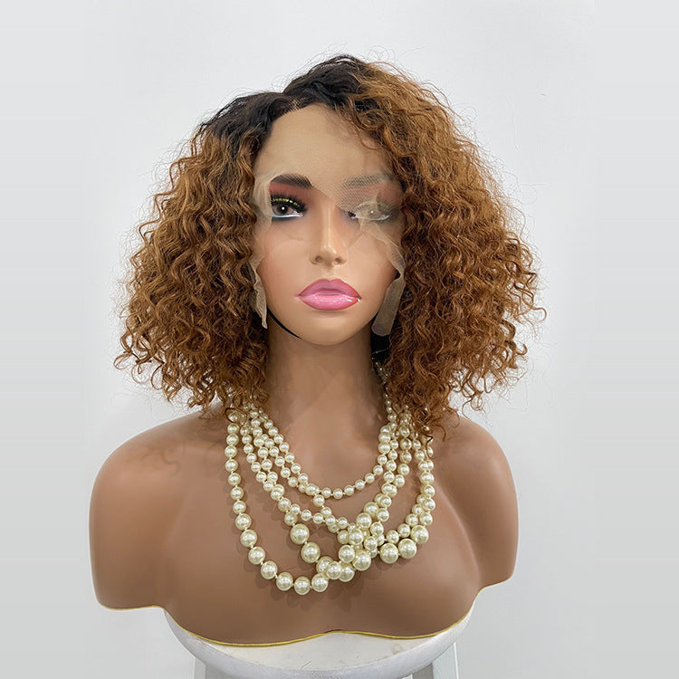 Cross-border E-commerce Exclusively For Ombre Curly Bobo1b30 Human Hair Lace Wig by LuxuryLifeWay Online Store