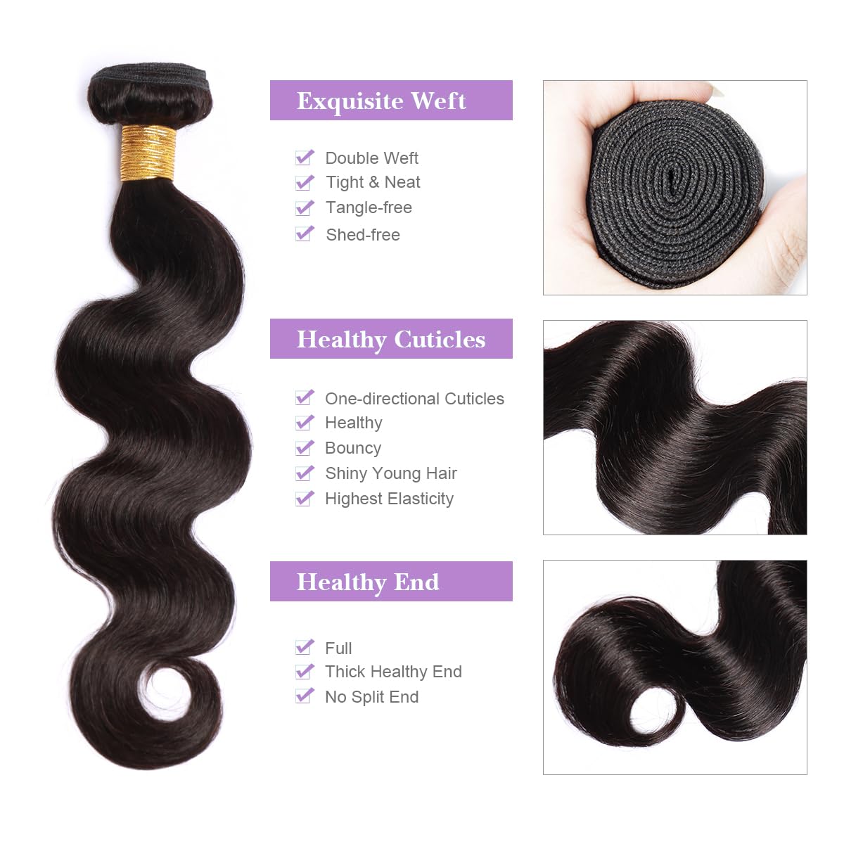 Brazilian Virgin Hair Bundles Deep Wave Human Hair Extensions by Lady Ros