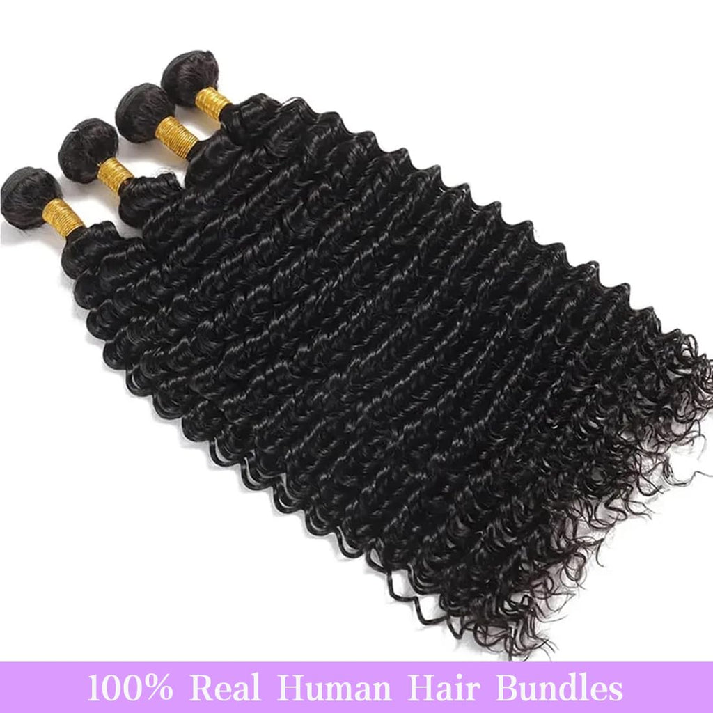 Brazilian Virgin Hair Bundles Deep Wave Human Hair Extensions by Lady Ros