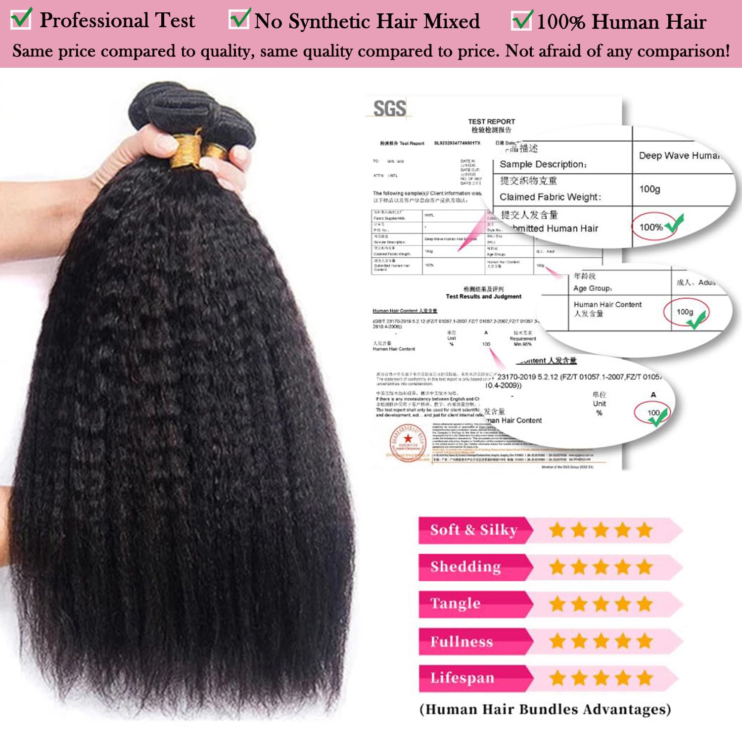 Brazilian Virgin Hair Bundles Deep Wave Human Hair Extensions by Lady Ros