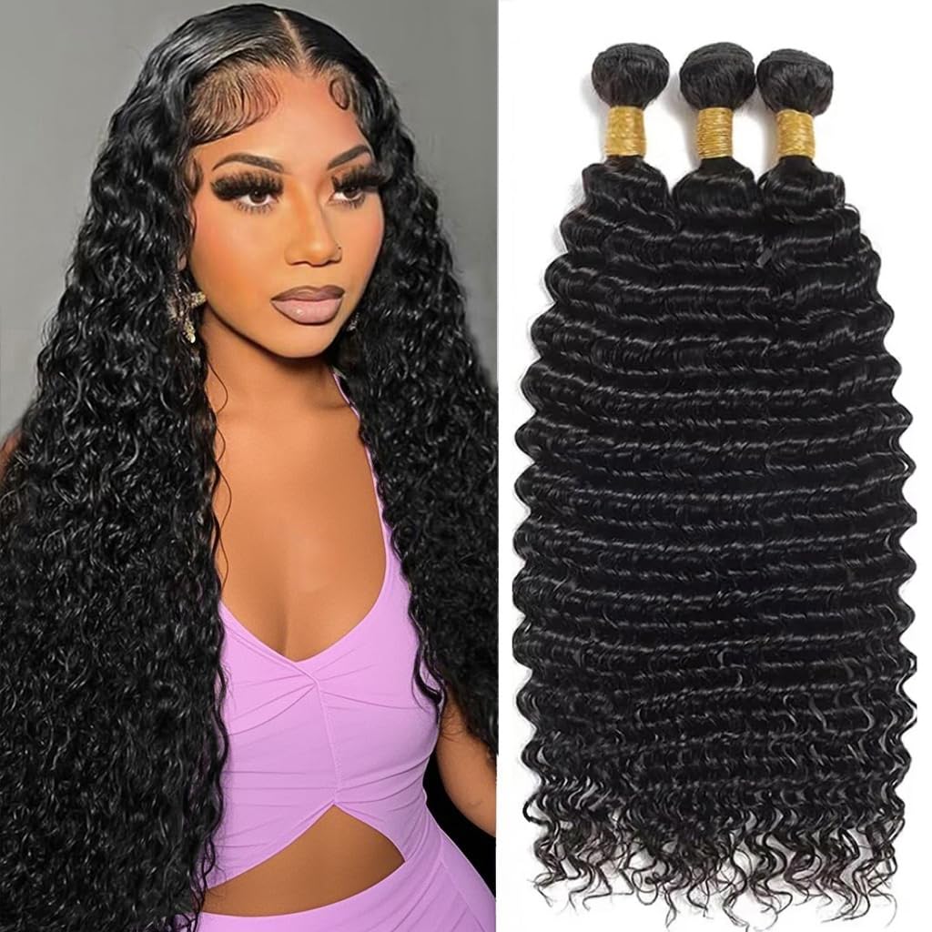 Brazilian Virgin Hair Bundles Deep Wave Human Hair Extensions by Lady Ros