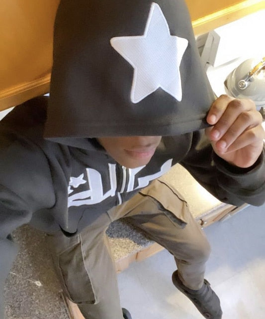 Star Printed Zip Up Hoodies by Ovriluxe Enterprises llc