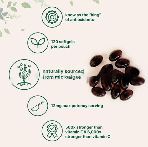 Astaxanthin Soft Capsules – 120 Tablets by Ovriluxe Enterprises llc