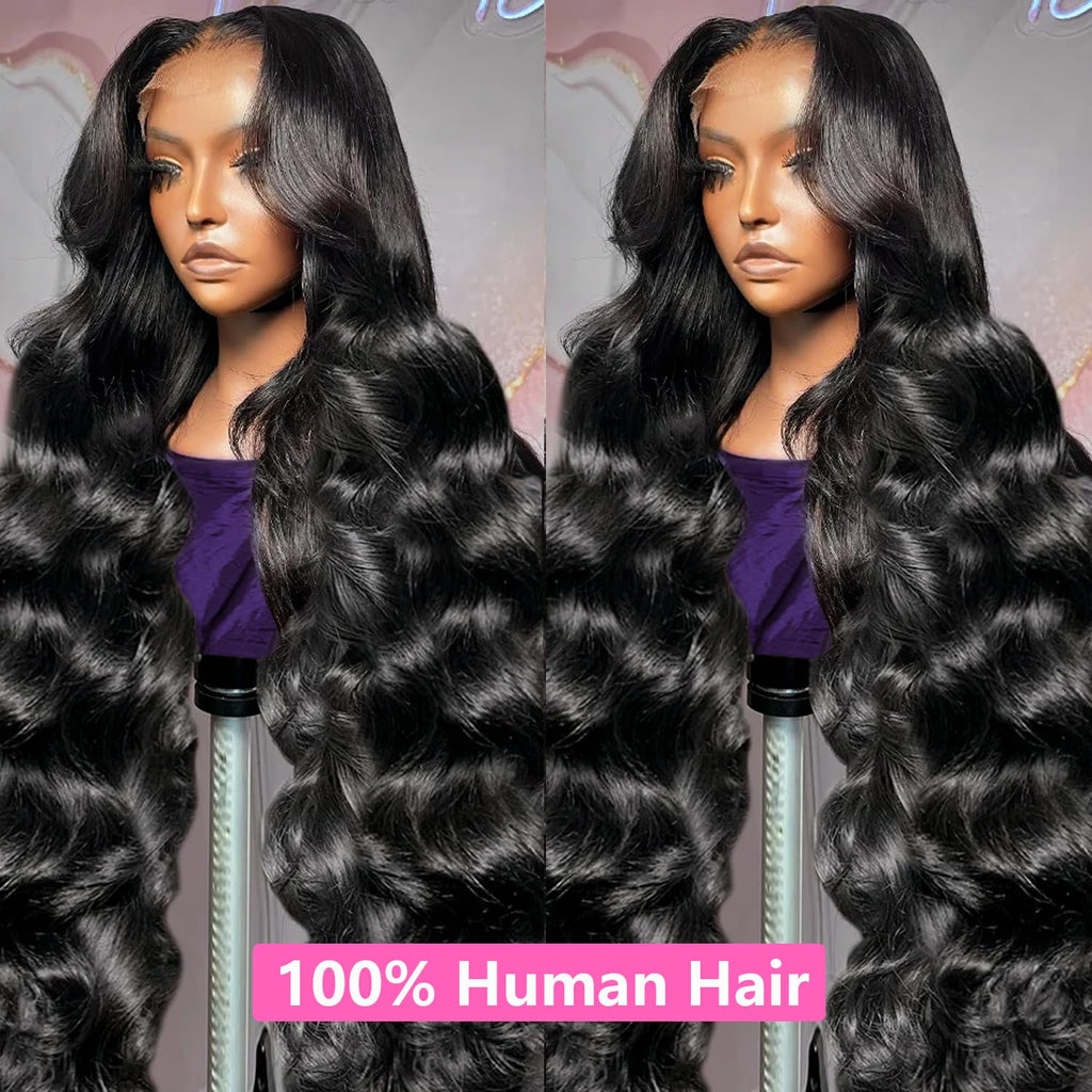 Body Wave Lace Front Wigs Human Hair Pre Plucked 180 Density 26 Inch 13x4 HD by Take It or Leave It