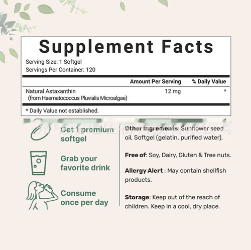 Astaxanthin Soft Capsules – 120 Tablets by Ovriluxe Enterprises llc