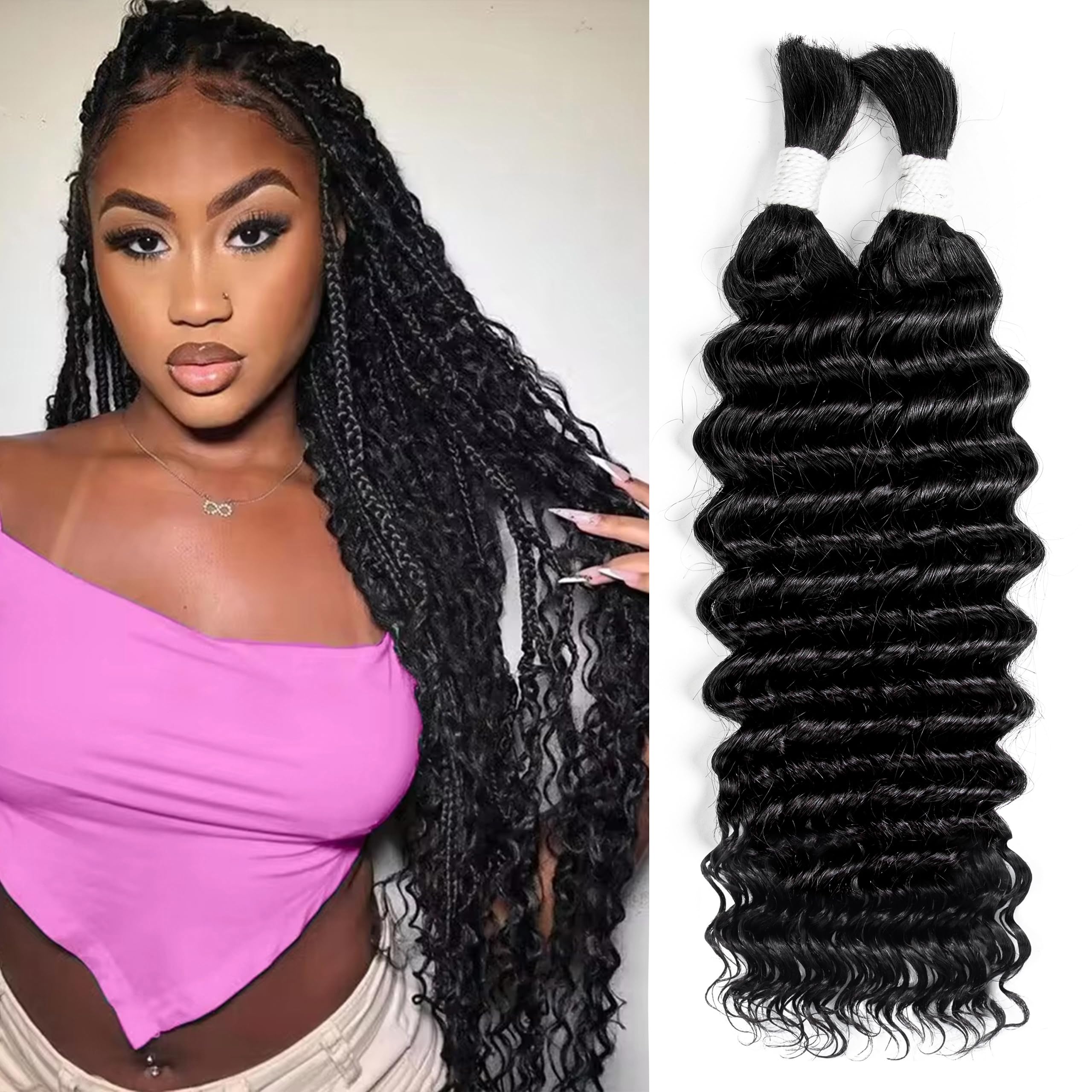 Brazilian Virgin Hair Bundles Deep Wave Human Hair Extensions by Lady Ros
