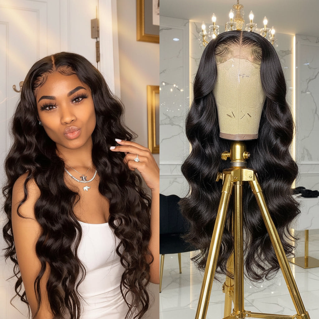 Loose Deep Wave13x4 Transparent Lace Human Hair Sleeve by LadyShow.Store
