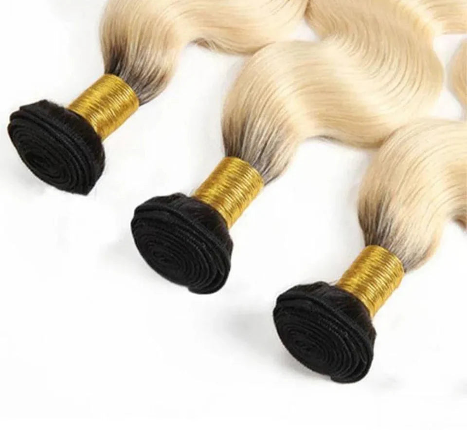Rebecca Ombre Body Wave Human Hair Bundles | 1B/4/27/30/99J/613 Blonde Two & Three-Tone Remy Weave Deals by Luxegan