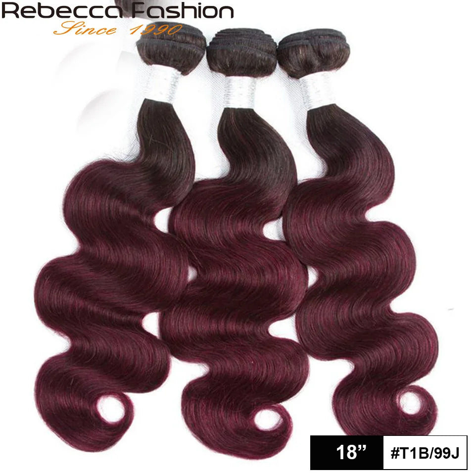 Rebecca Ombre Body Wave Human Hair Bundles | 1B/4/27/30/99J/613 Blonde Two & Three-Tone Remy Weave Deals by Luxegan