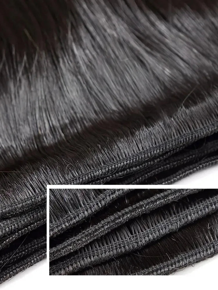 YKB 30 40 Inch Bone Straight Indian Virgin Remy Human Hair Bundles Deal | 12A Raw Hair Extensions | Natural Color | 3 or 4 Bundles by Luxegan