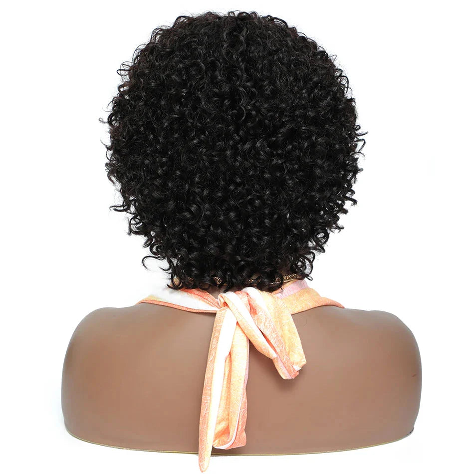 Pixie Cut Afro Kinky Curly Human Hair Bob Wig | Full Machine Made Glueless Remy by Luxegan