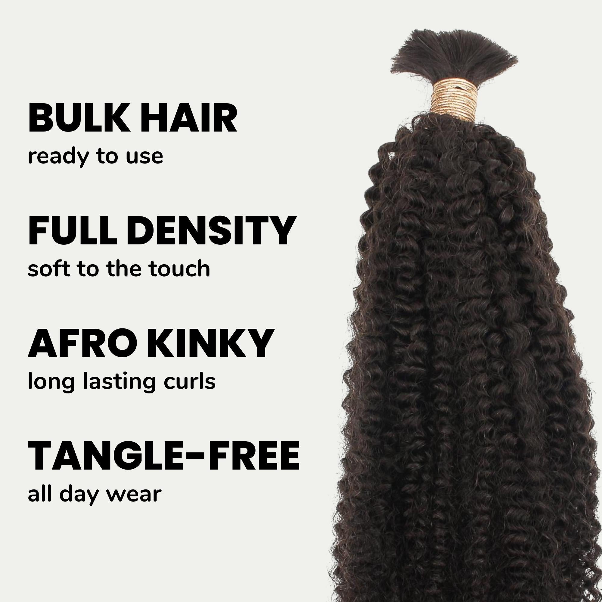 Afro Kinky Bulk 100% Human Braiding Hair by Private Label