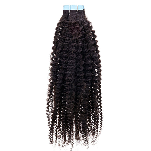 Afro Kinky Coily 100% Human Hair Tape In Extensions by Private Label