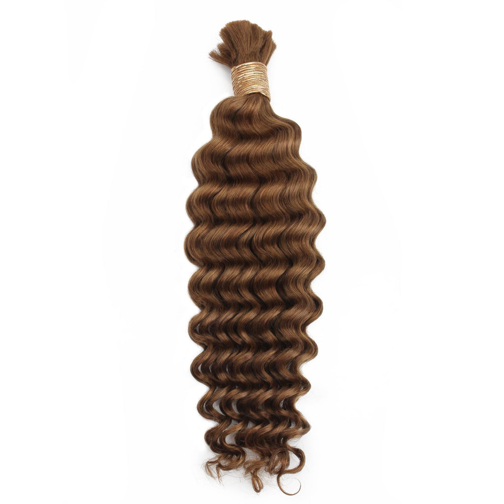 Auburn Deep Wave Bulk 100% Human Braiding Hair by Private Label