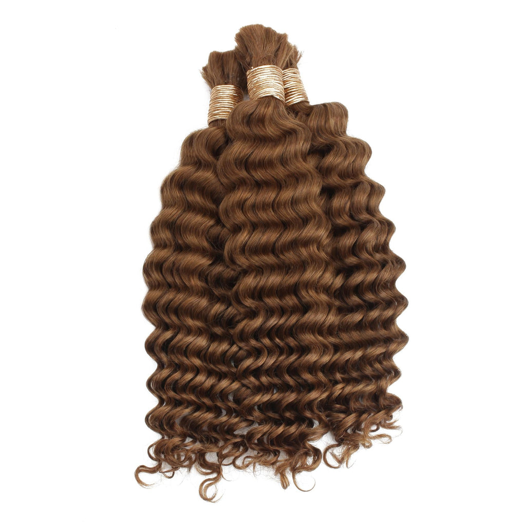 Auburn Deep Wave Bulk 100% Human Braiding Hair by Private Label