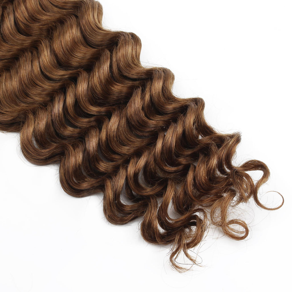 Auburn Deep Wave Bulk 100% Human Braiding Hair by Private Label