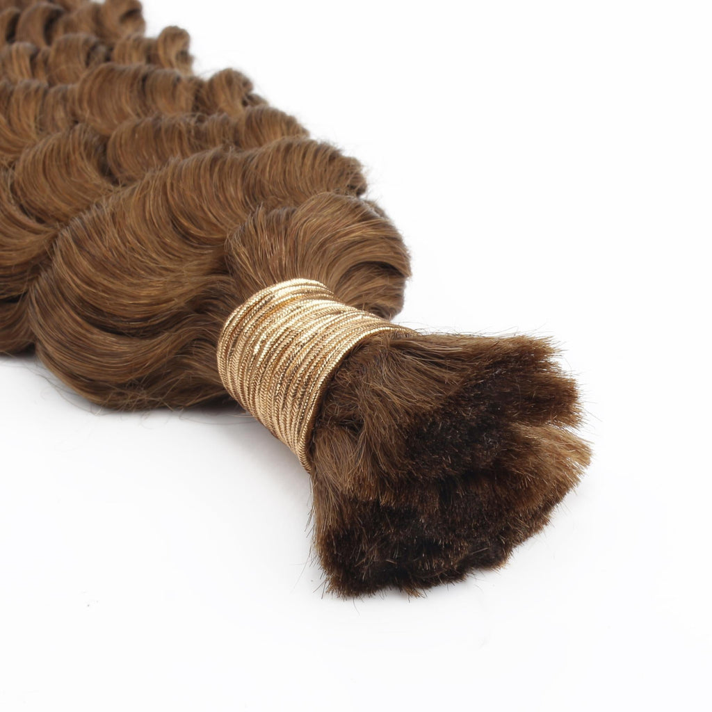 Auburn Deep Wave Bulk 100% Human Braiding Hair by Private Label