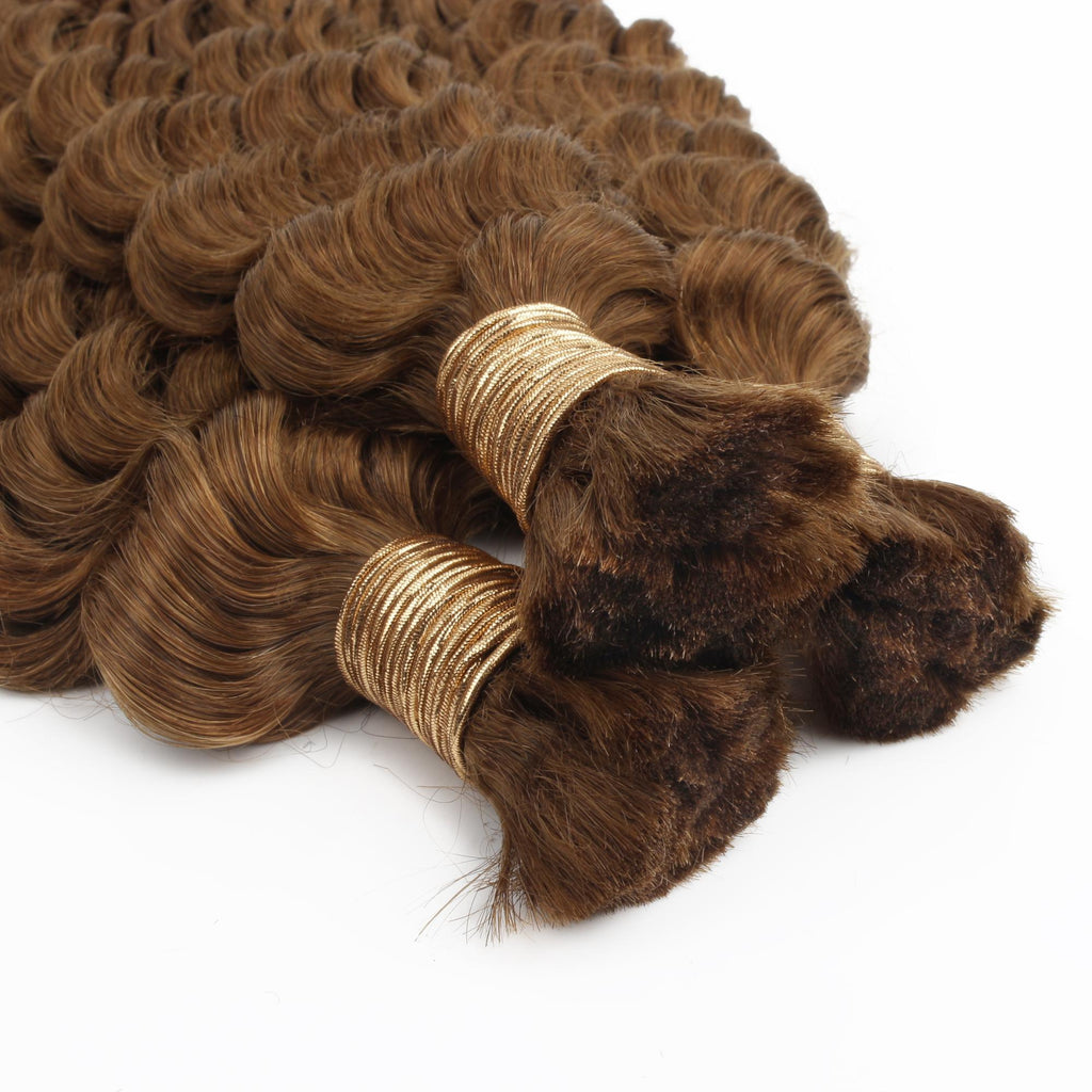Auburn Deep Wave Bulk 100% Human Braiding Hair by Private Label