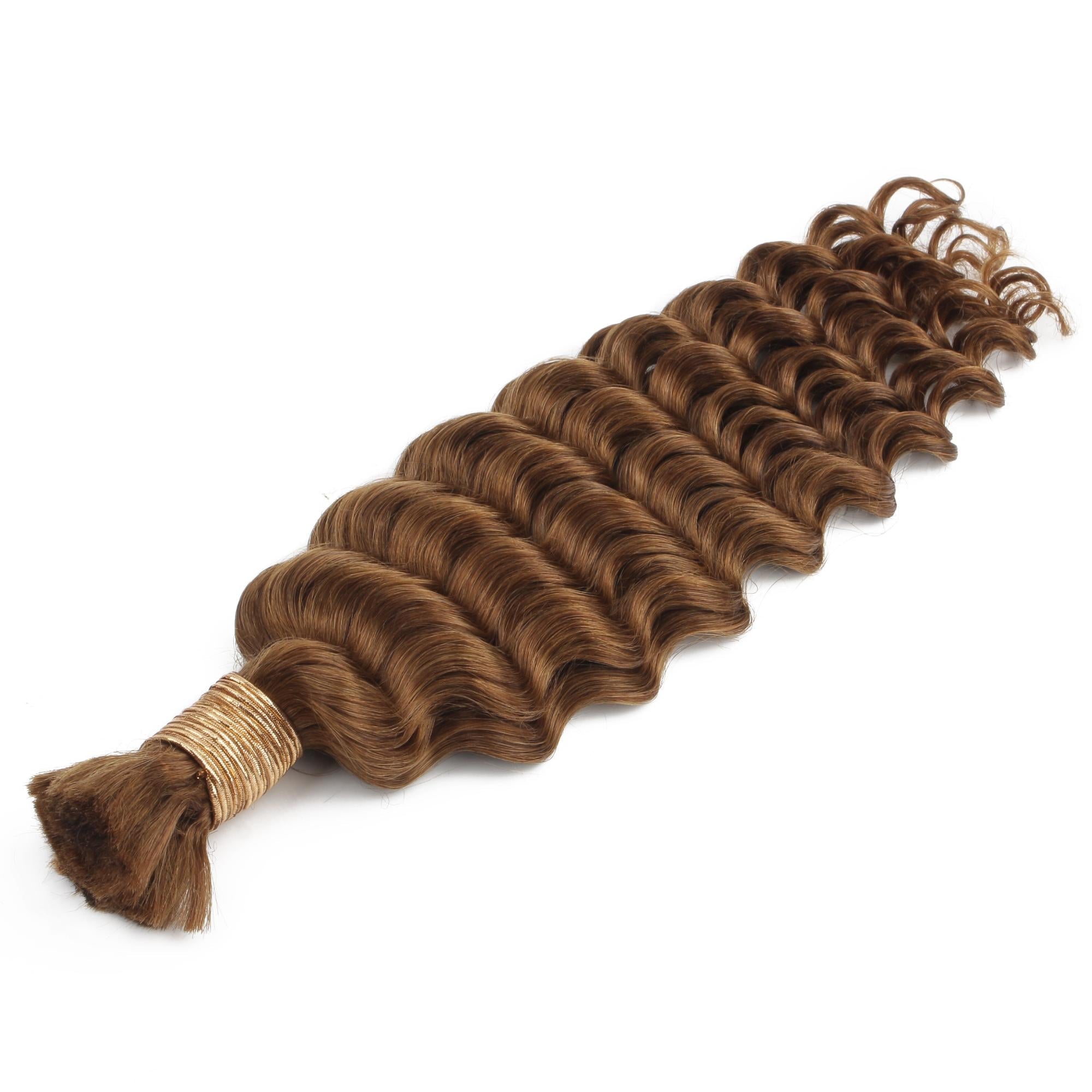 Auburn Deep Wave Bulk 100% Human Braiding Hair by Private Label