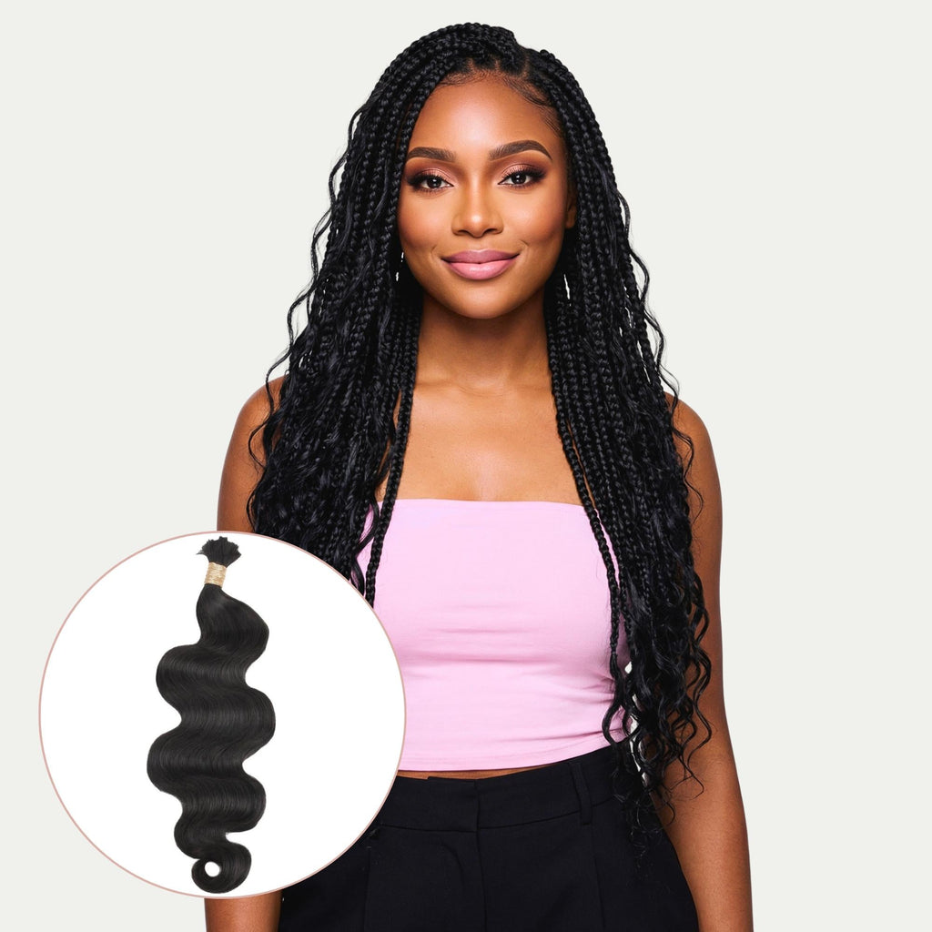 Body Wave Bulk 100% Human Braiding Hair by Private Label