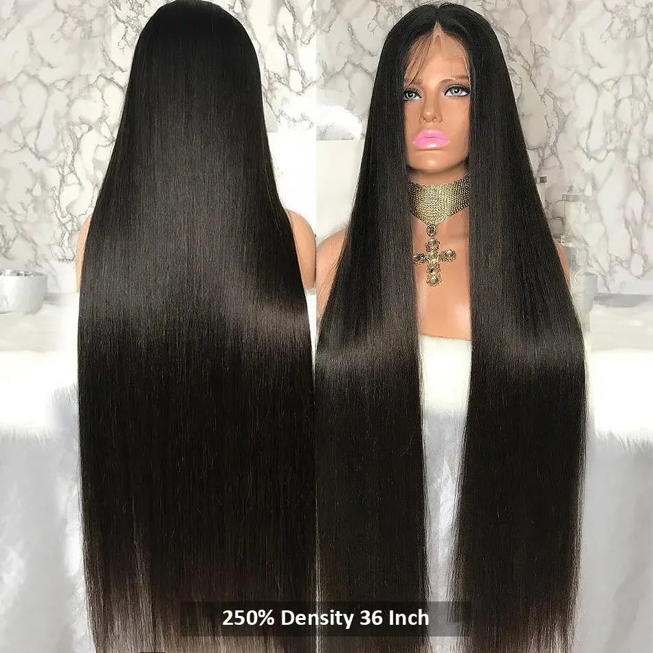 Brazilian Bone Straight Lace Front Human Hair Wig by Luxegan