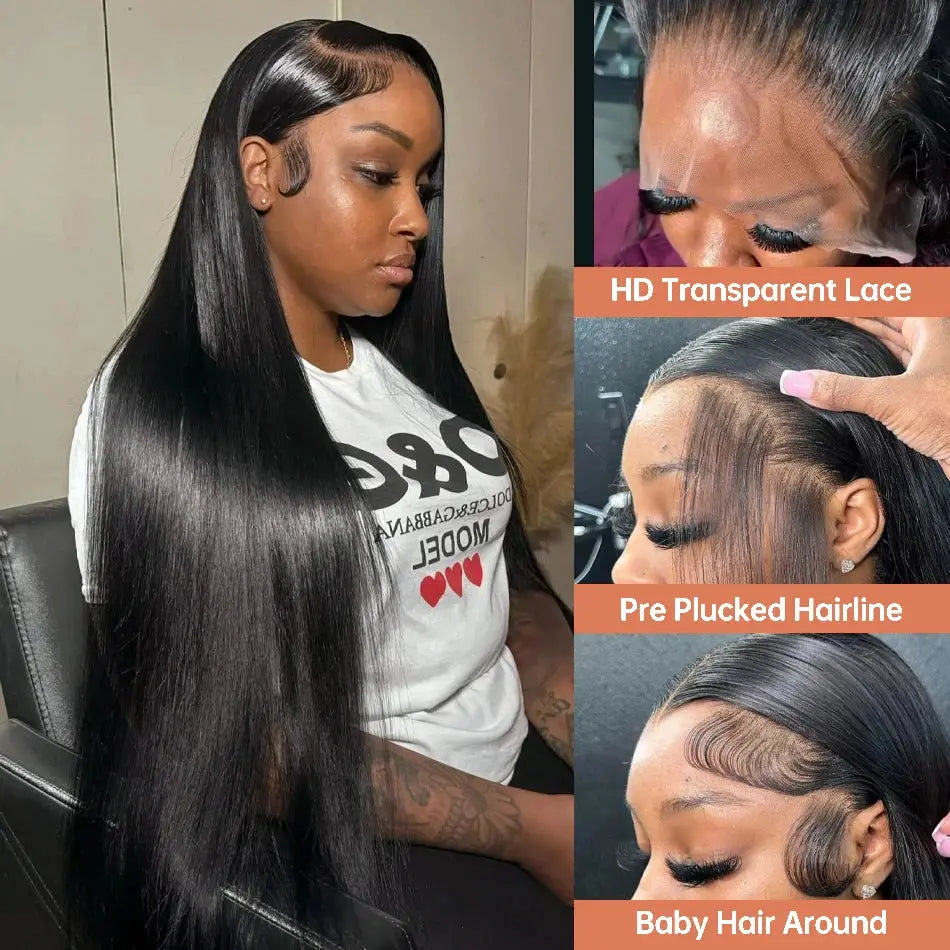 Brazilian Bone Straight Lace Front Human Hair Wig by Luxegan