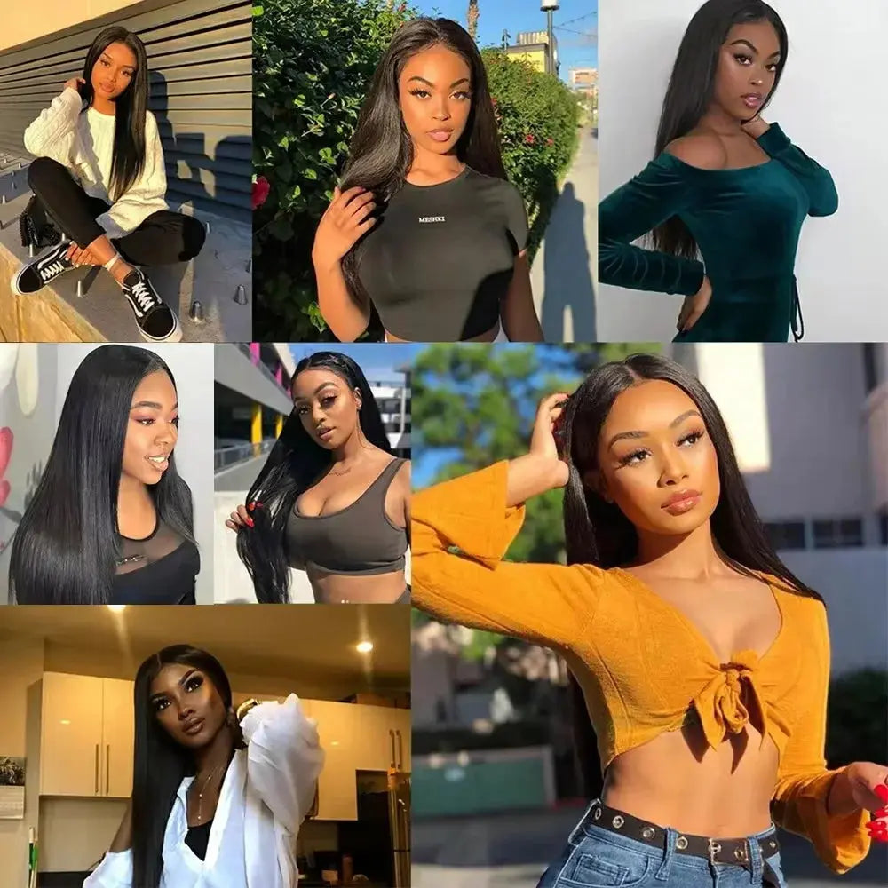 Brazilian Bone Straight Lace Front Human Hair Wig by Luxegan