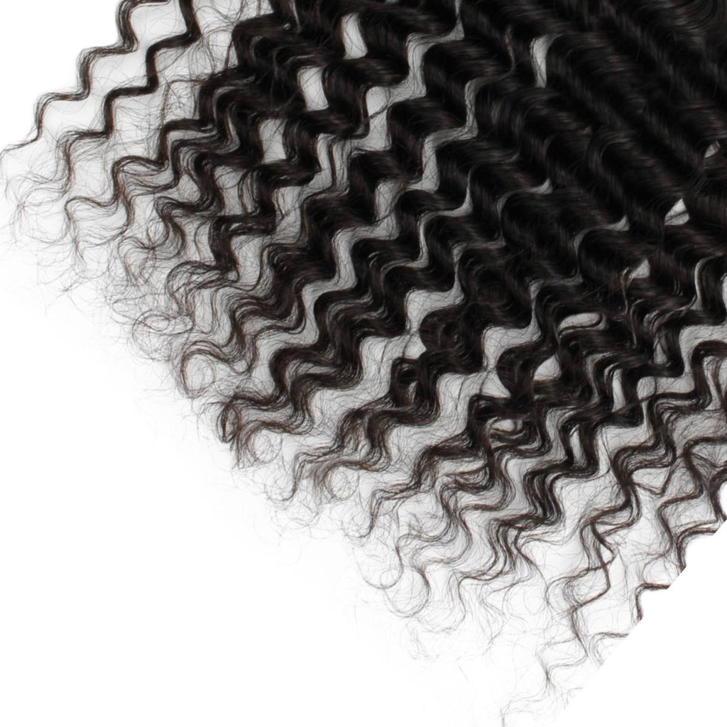 Deep Wave 13x4 Transparent Lace Human Hair Frontal by Private Label
