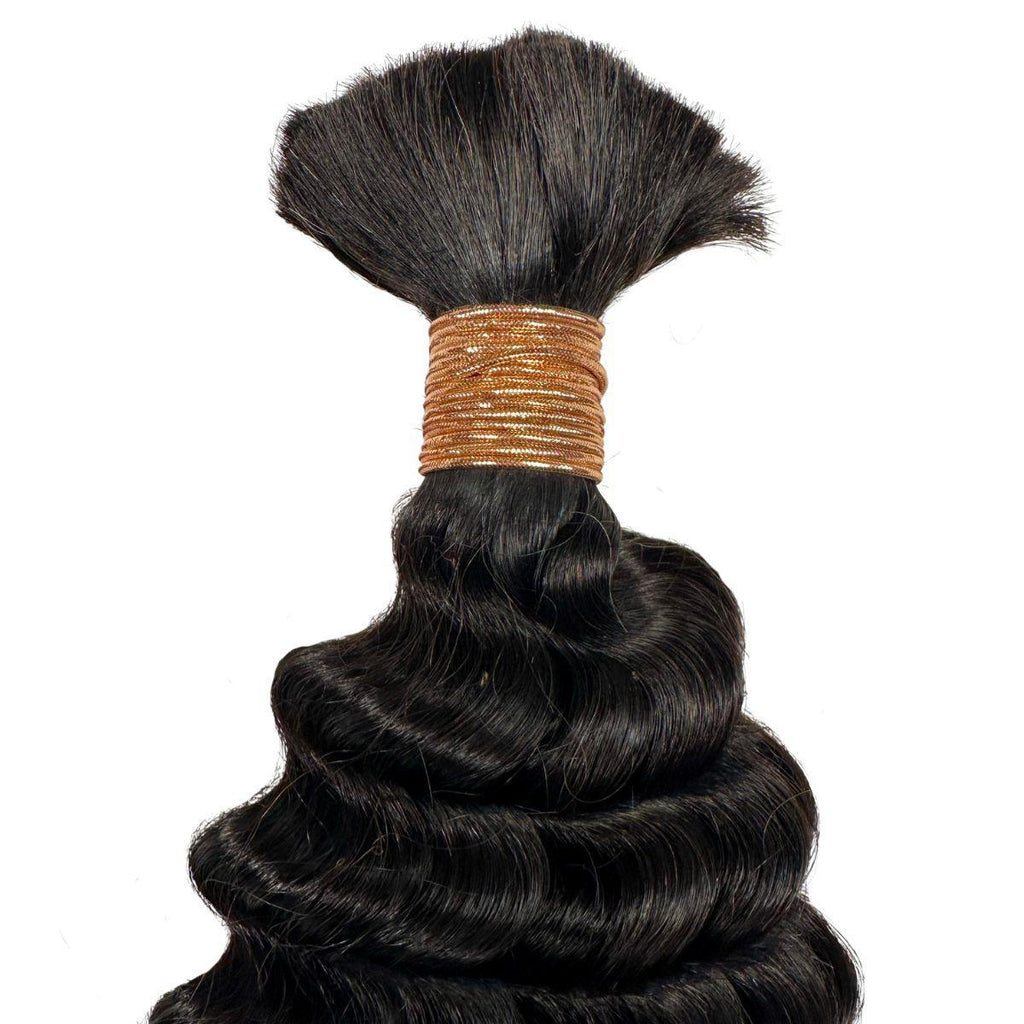 Deep Wave Bulk 100% Human Braiding Hair by Private Label