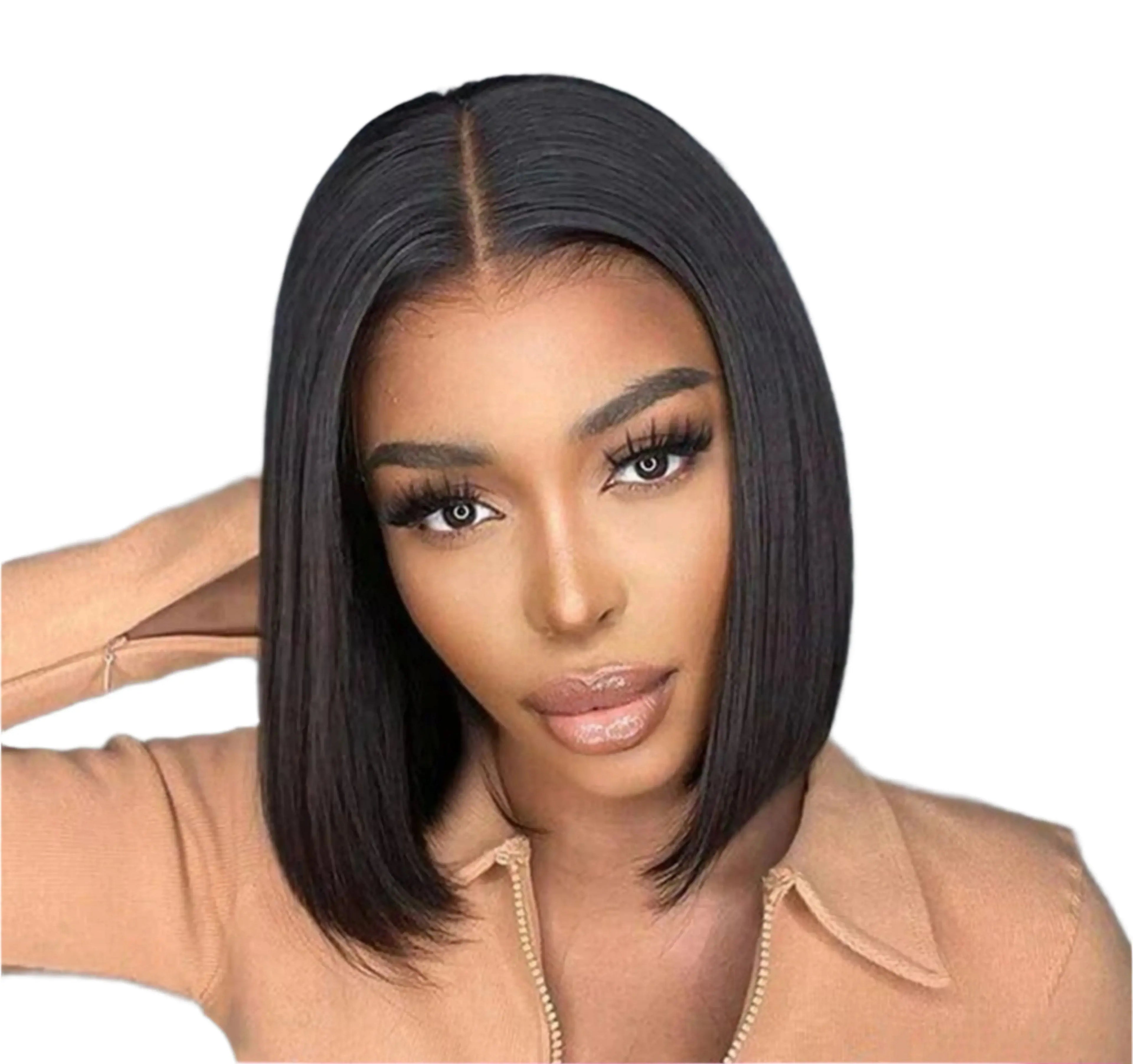 Glueless | Bob | Human Hair | Ready To Wear | Bone Straight | Transparent 4x4 Lace Closure Wig by Luxegan