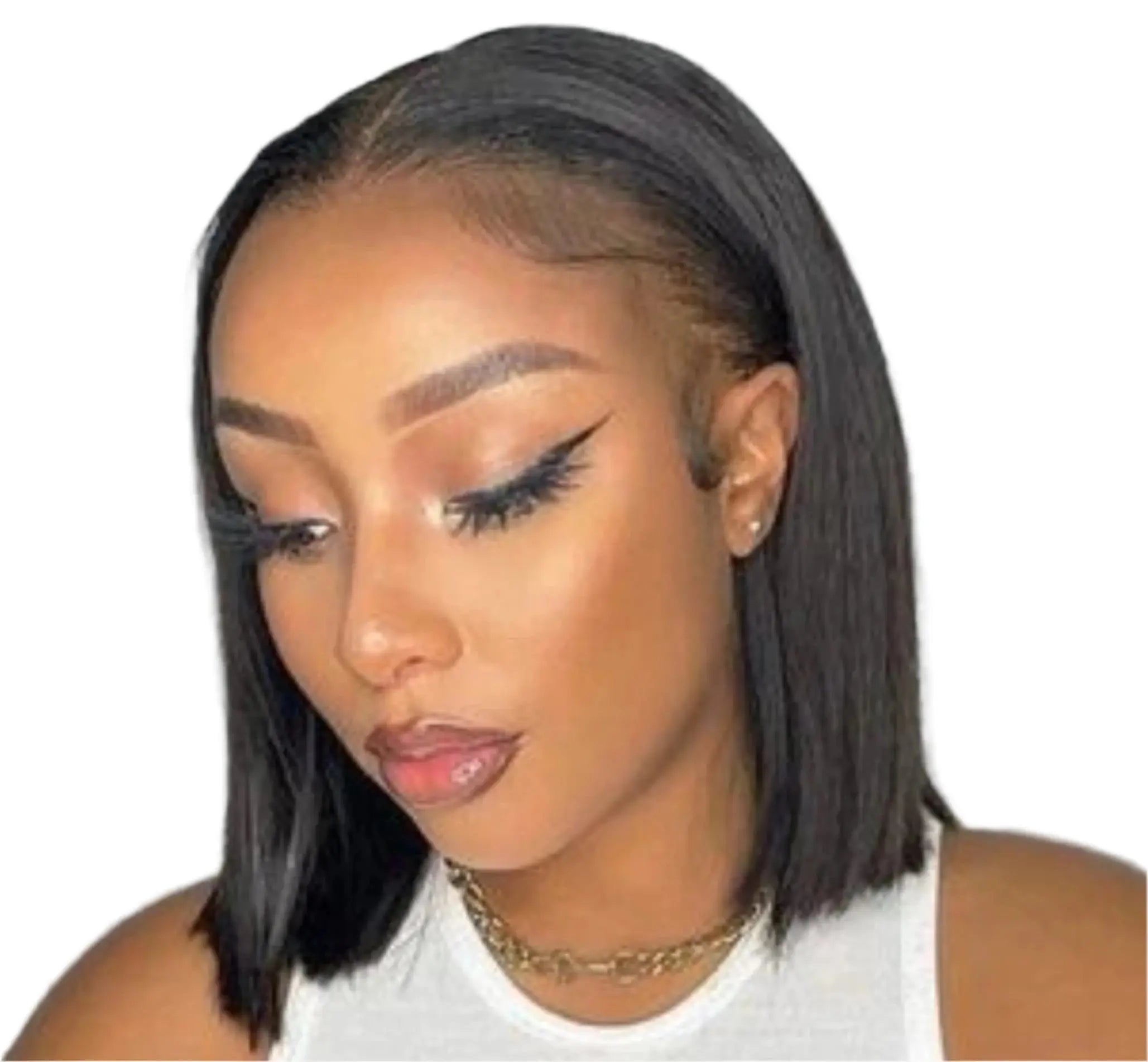 Glueless | Bob | Human Hair | Ready To Wear | Bone Straight | Transparent 4x4 Lace Closure Wig by Luxegan