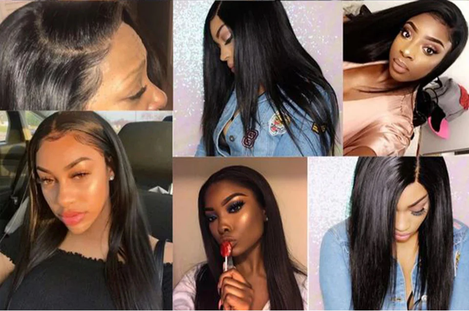 Brazilian Straight Human Hair Bundles with 2x4 Lace Closure | 3 Bundles & Closure Set by Luxegan