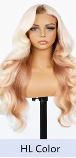 Ombre Frost Brown Wear and Go 24' Glueless Lace Front Wig Body Wave Brazilian Human Hair by Zernabella