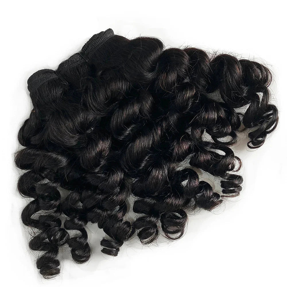 Bouncy Curly Brazilian Remy Hair Weave | 1/3/4 Bundles | Double Weft | Natural Hair Extensions by Luxegan