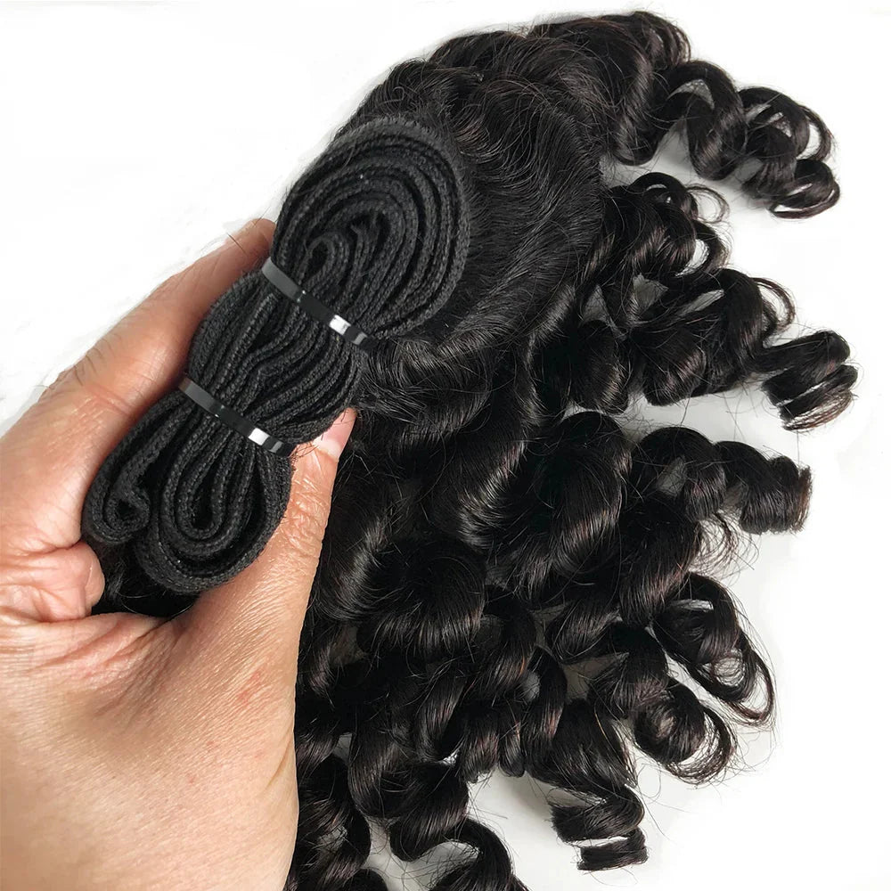 Bouncy Curly Brazilian Remy Hair Weave | 1/3/4 Bundles | Double Weft | Natural Hair Extensions by Luxegan