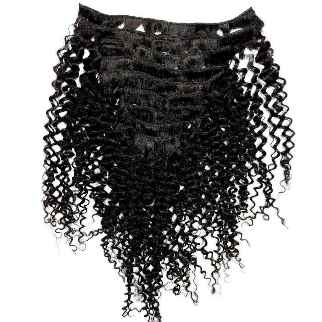 Kinky Curly Clip-In 100% Human Hair Extensions by Private Label