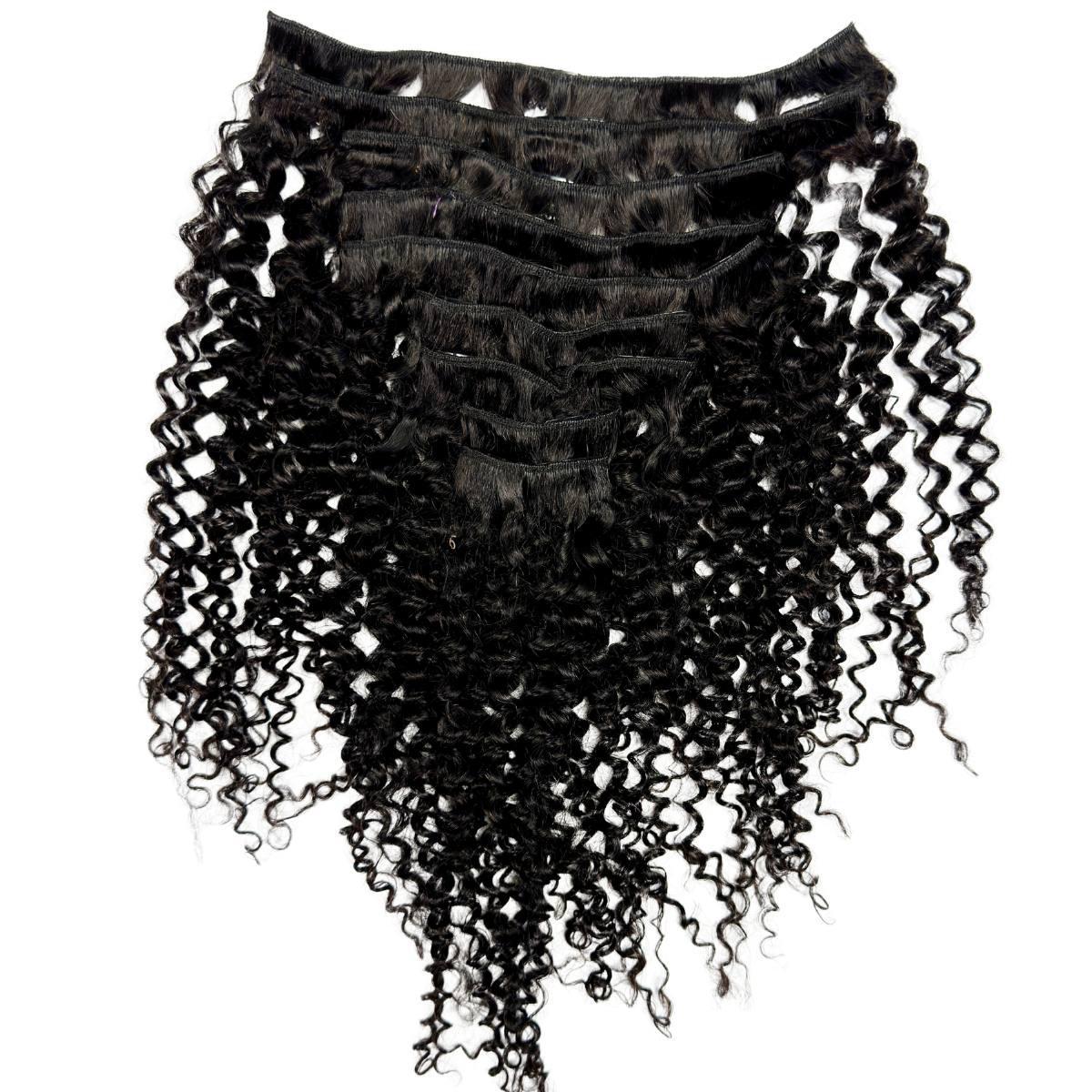 Kinky Curly Clip-In 100% Human Hair Extensions by Private Label